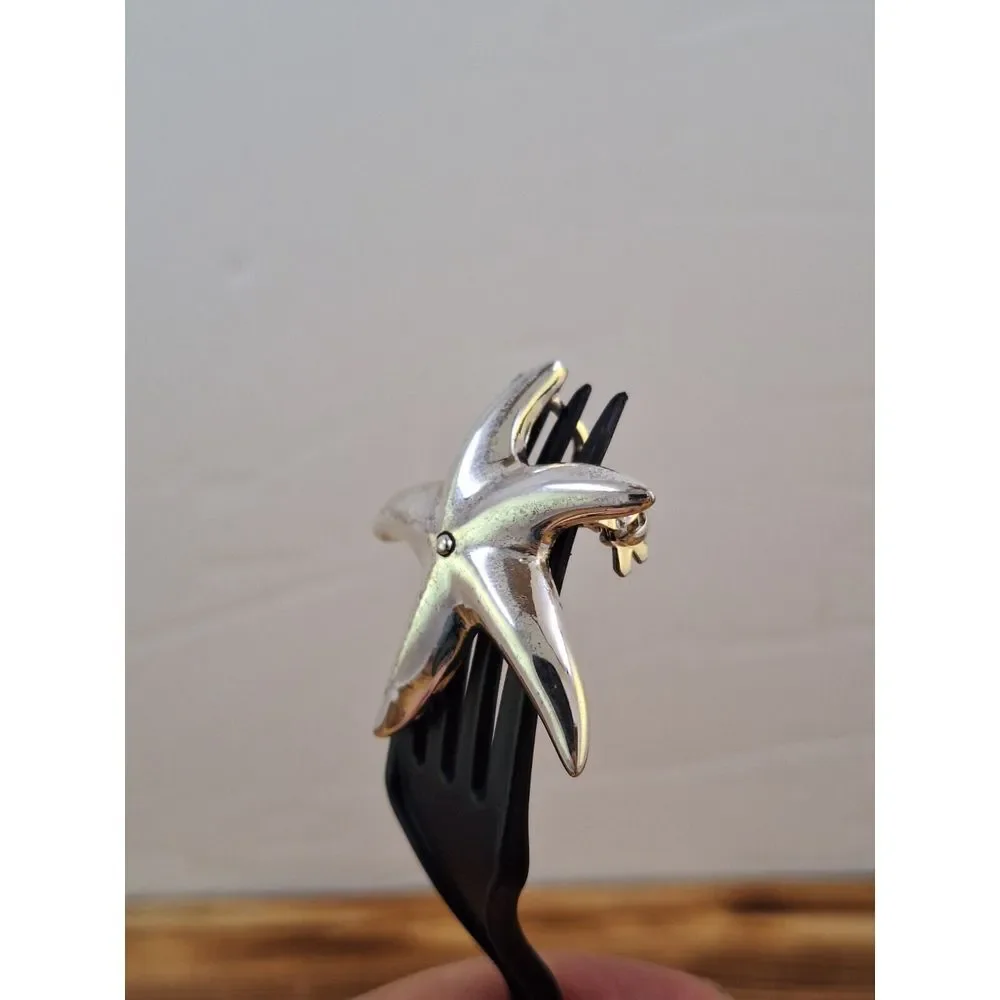 Vintage Silver Tone Starfish Pin/Pendant 1.5